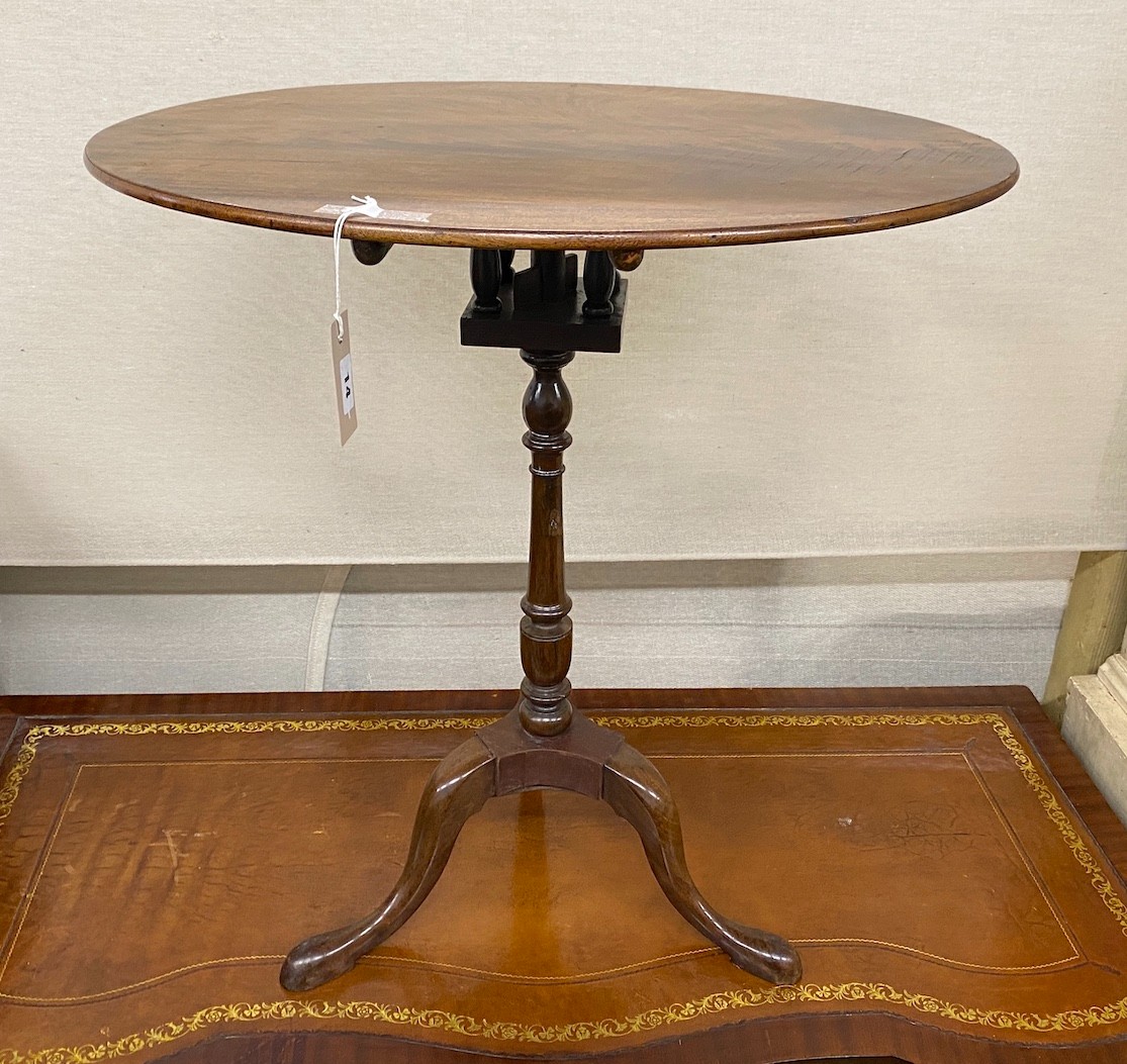 A George III and later bird cage tripod wine table, width 63cm, depth 50cm, height 66cm